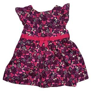 Gymboree Baby Girl Dress 0-3M Pink Floral Cotton Lined Party Easter Outfit